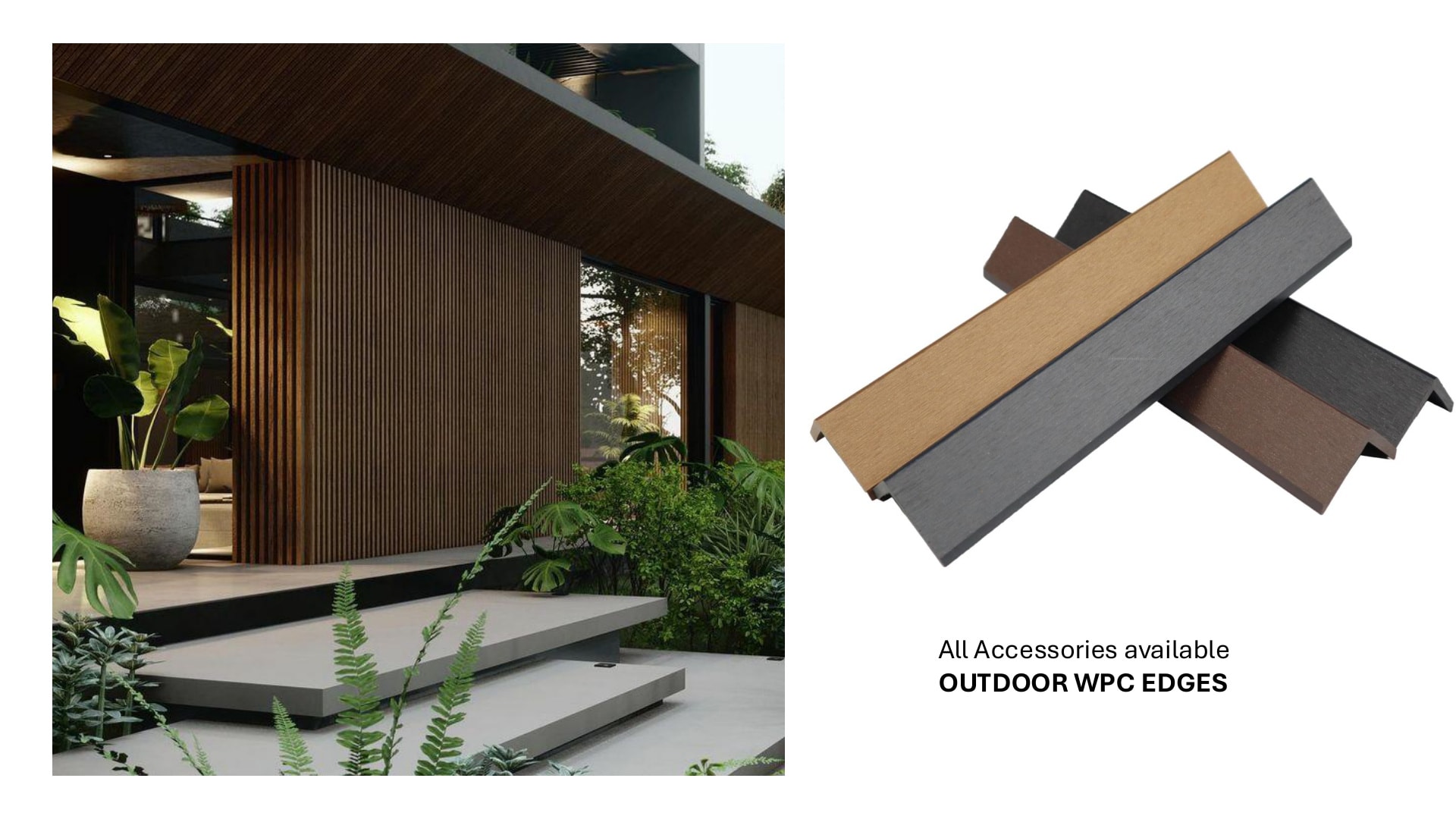 WPC Edge Trim accessories in multiple colours